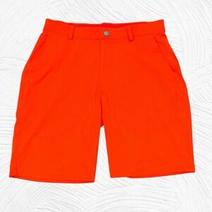 Redvanly Shorts Medium Hanover Pull On Performance Stretch Golf 32 x 9" Orange